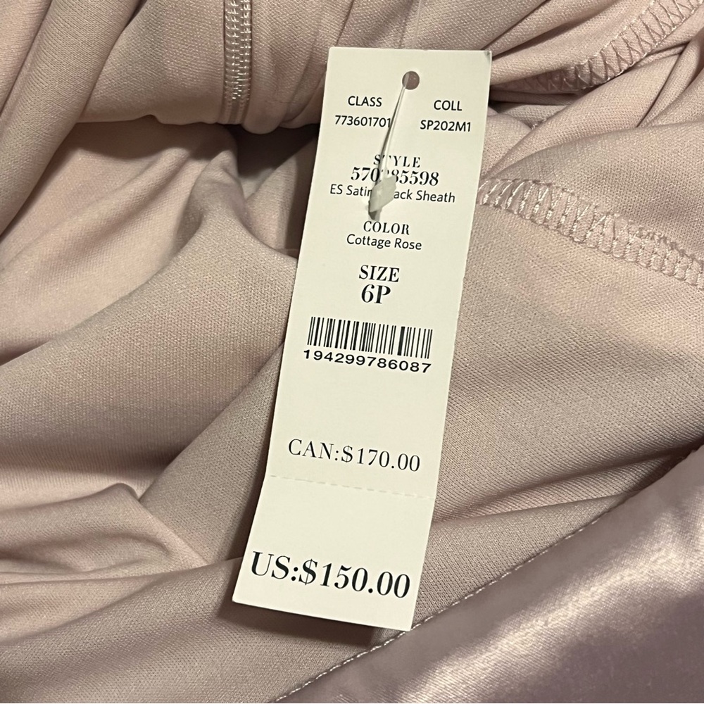 White House Black Market Dress Sz 6P Lined Pink NWT - Picture 5 of 8